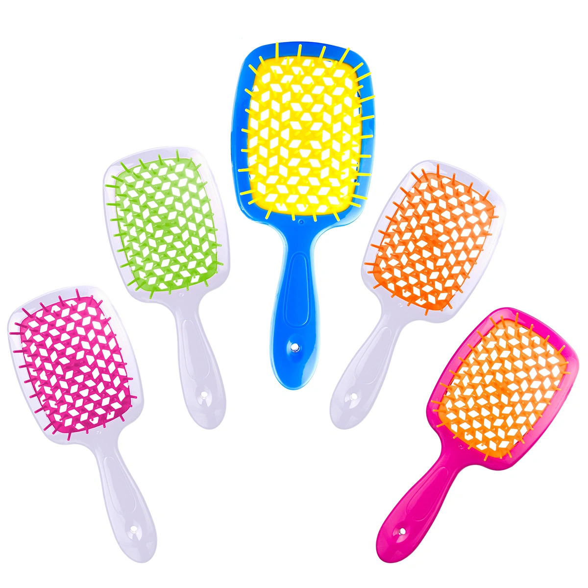 Tianba WB373 open-grid paddle brush colour examples